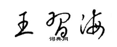 梁锦英王习海草书个性签名怎么写