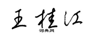 梁锦英王桂江草书个性签名怎么写