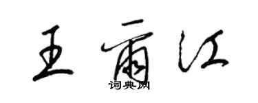 梁锦英王尔江草书个性签名怎么写