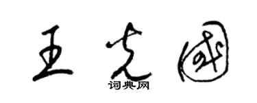 梁锦英王光国草书个性签名怎么写