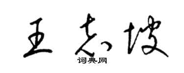 梁锦英王志坡草书个性签名怎么写