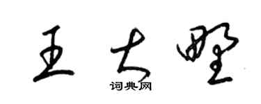 梁锦英王大野草书个性签名怎么写