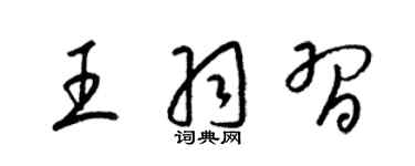 梁锦英王羽习草书个性签名怎么写