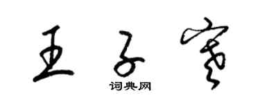 梁锦英王子寒草书个性签名怎么写
