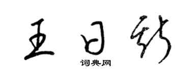 梁锦英王日斯草书个性签名怎么写