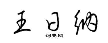 梁锦英王日纳草书个性签名怎么写