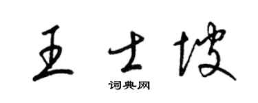 梁锦英王士坡草书个性签名怎么写