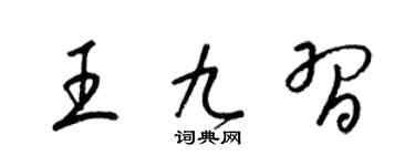 梁锦英王九习草书个性签名怎么写