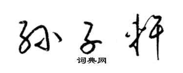 梁锦英孙子轩草书个性签名怎么写