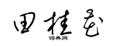 梁锦英田桂花草书个性签名怎么写