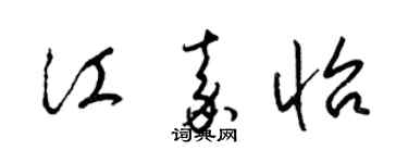 梁锦英江嘉怡草书个性签名怎么写