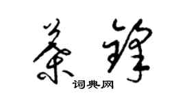 梁锦英叶锋草书个性签名怎么写