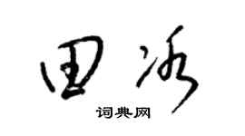 梁锦英田冰草书个性签名怎么写