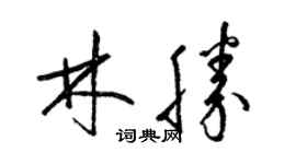 梁锦英林胜草书个性签名怎么写