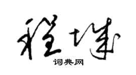 梁锦英程城草书个性签名怎么写