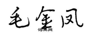 曾庆福毛金凤行书个性签名怎么写