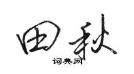 骆恒光田秋行书个性签名怎么写