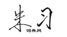 骆恒光朱习行书个性签名怎么写