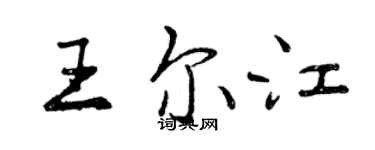 曾庆福王尔江行书个性签名怎么写