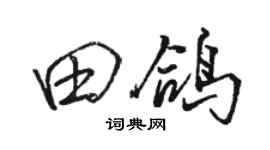 骆恒光田鸽行书个性签名怎么写