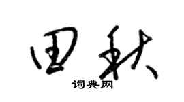 梁锦英田秋草书个性签名怎么写