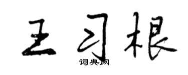 曾庆福王习根行书个性签名怎么写