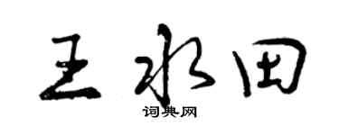 曾庆福王水田行书个性签名怎么写