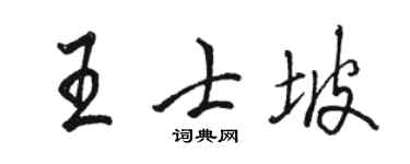 骆恒光王士坡行书个性签名怎么写