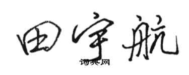 骆恒光田宇航行书个性签名怎么写