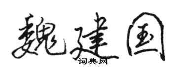 骆恒光魏建国行书个性签名怎么写