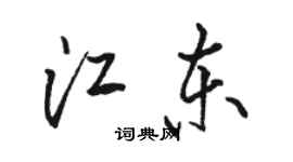 骆恒光江东行书个性签名怎么写