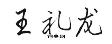 骆恒光王礼龙行书个性签名怎么写