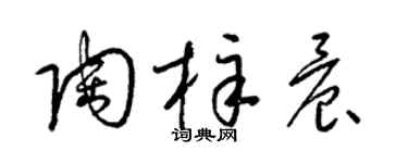 梁锦英陶梓晨草书个性签名怎么写