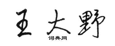 骆恒光王大野行书个性签名怎么写