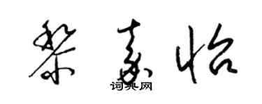 梁锦英黎嘉怡草书个性签名怎么写