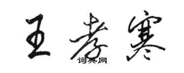 骆恒光王孝寒行书个性签名怎么写