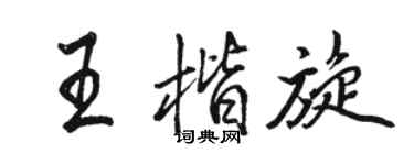 骆恒光王楷旋行书个性签名怎么写