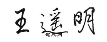 骆恒光王遥明行书个性签名怎么写