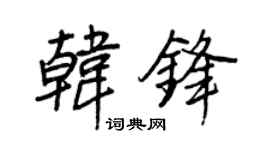 王正良韩锋行书个性签名怎么写