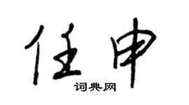 王正良任申行书个性签名怎么写