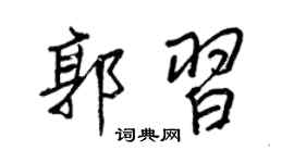 王正良郭习行书个性签名怎么写