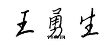 王正良王勇生行书个性签名怎么写