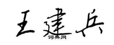 王正良王建兵行书个性签名怎么写