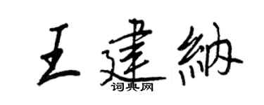 王正良王建纳行书个性签名怎么写