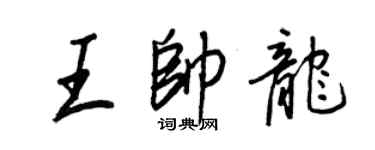 王正良王帅龙行书个性签名怎么写