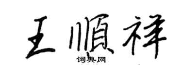 王正良王顺祥行书个性签名怎么写