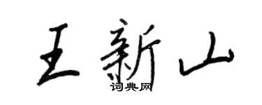 王正良王新山行书个性签名怎么写