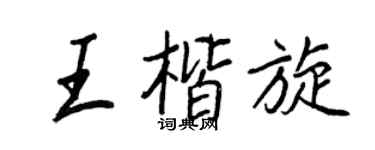 王正良王楷旋行书个性签名怎么写