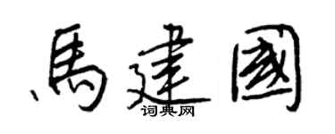 王正良马建国行书个性签名怎么写