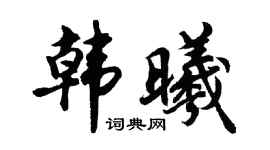 胡问遂韩曦行书个性签名怎么写